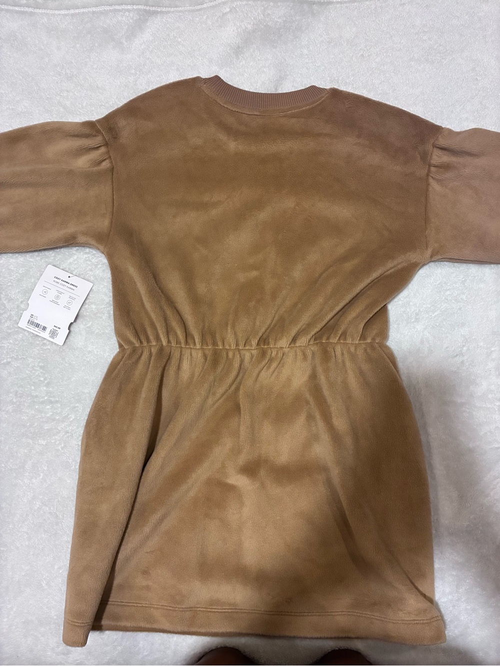 Athleta Kids Casual Dress Brown Suede-Look